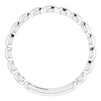 Sterling Silver Beaded Stackable Ring 2
