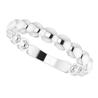 Sterling Silver Beaded Stackable Ring 5