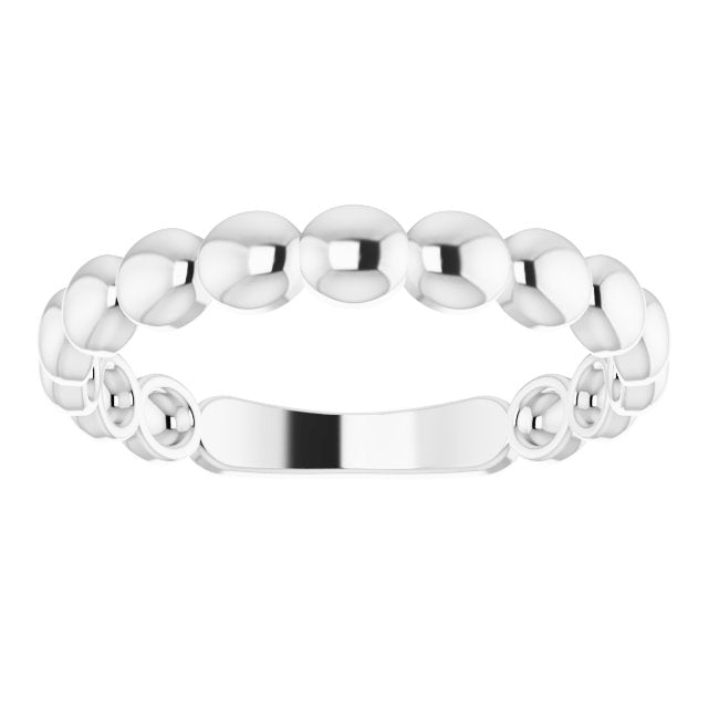 Sterling Silver Beaded Stackable Ring 3