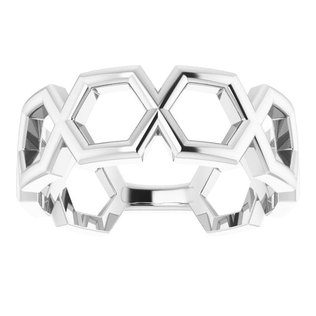 Sterling Silver Geometric Ring 3