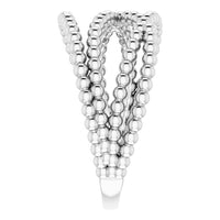 Sterling Silver Beaded Criss-Cross Ring 4