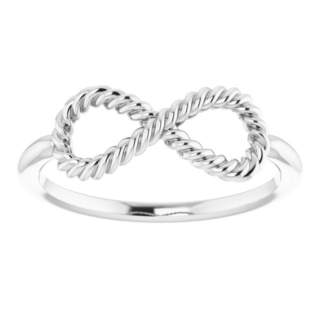 Sterling Silver Infinity-Inspired Rope Ring 3