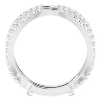 14K White 5/8 CTW Natural Diamond Ring Guard