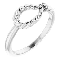 Sterling Silver Rope Knot Ring 1