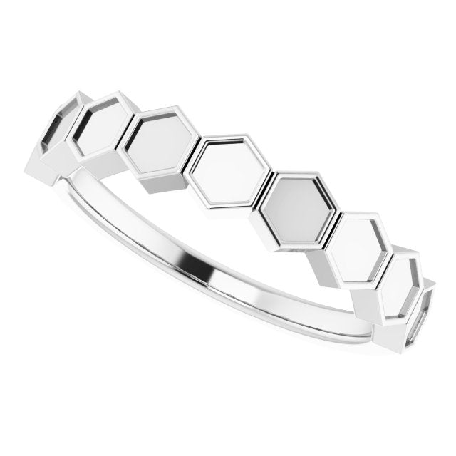 Sterling Silver Stackable Geometric Ring 5