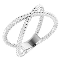 Sterling Silver Criss-Cross Rope Ring 1