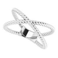 Sterling Silver Criss-Cross Rope Ring 5