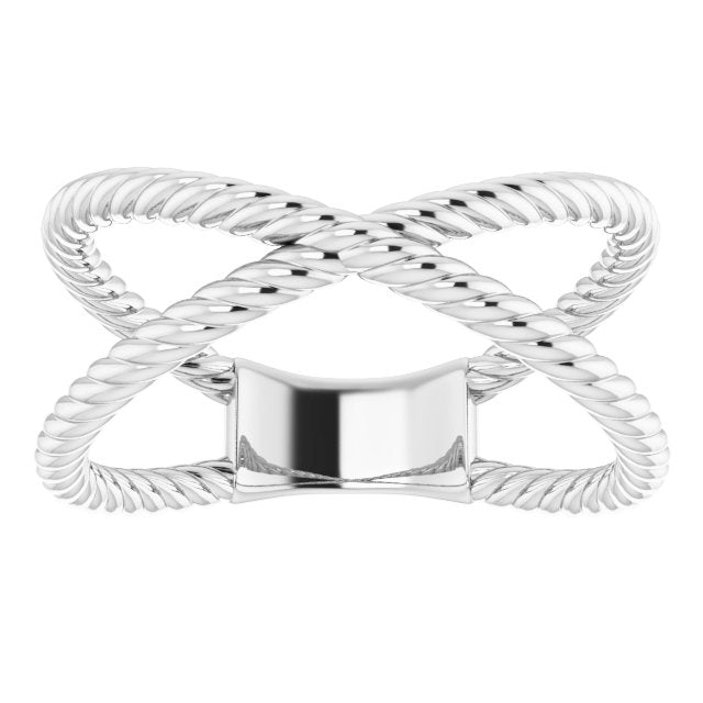 Sterling Silver Criss-Cross Rope Ring 3