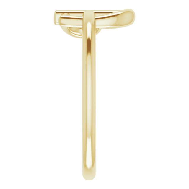 14K Yellow Heart Cross Ring 4