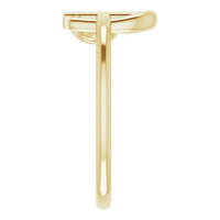 14K Yellow Heart Cross Ring 4