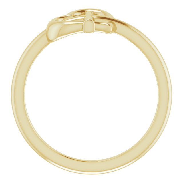 14K Yellow Heart Cross Ring 2