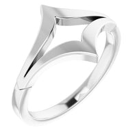 Sterling Silver Negative Space Double "V" Ring 1