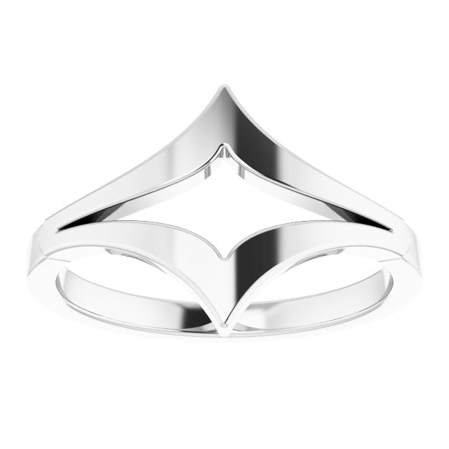 Sterling Silver Negative Space Double "V" Ring 3