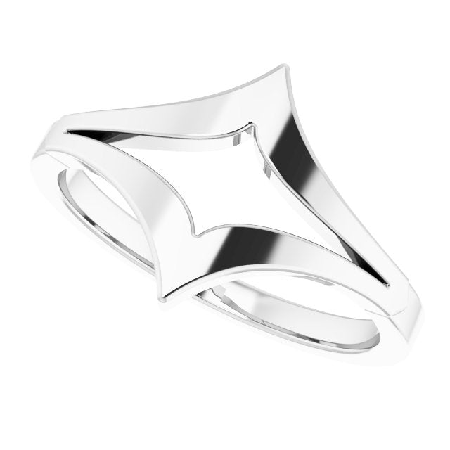 Sterling Silver Negative Space Double "V" Ring 5