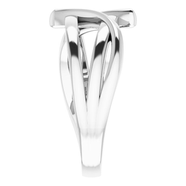 Sterling Silver 12.4 mm Freeform Bypass Ring 4