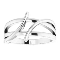 Sterling Silver 12.4 mm Freeform Bypass Ring 3