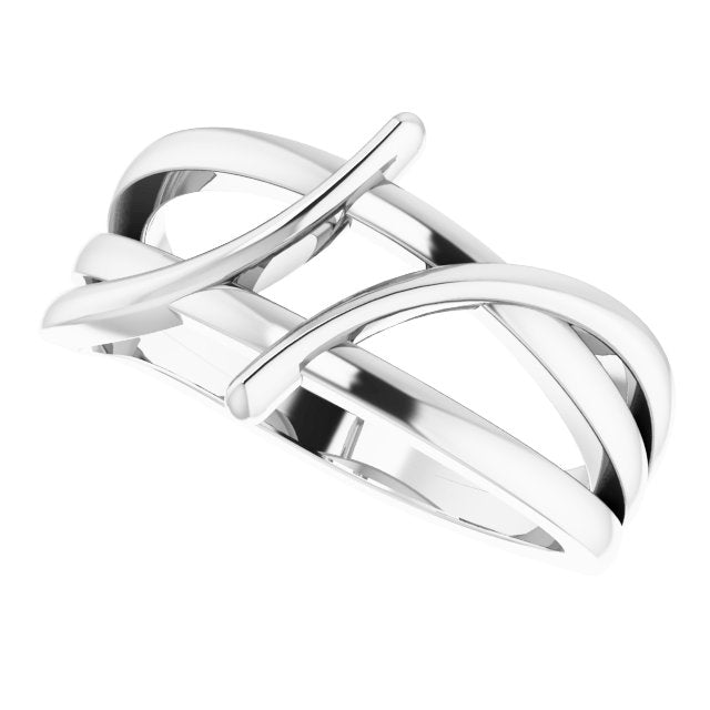 Sterling Silver 12.4 mm Freeform Bypass Ring 5