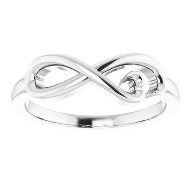 Sterling Silver Infinity-Inspired Heart Ring 3