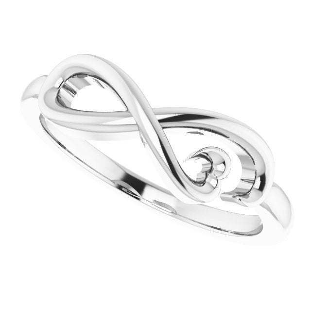 Sterling Silver Infinity-Inspired Heart Ring 5