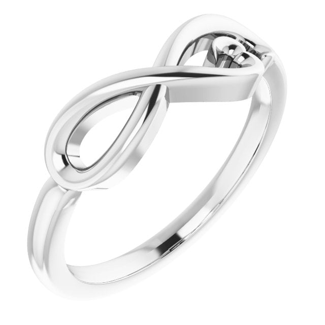 Sterling Silver Infinity-Inspired Heart Ring 1