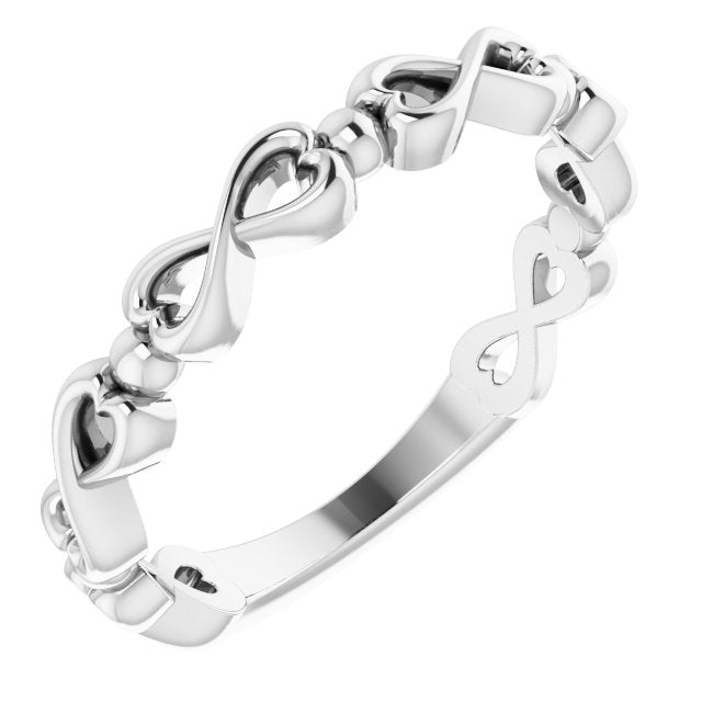 Sterling Silver Infinity-Inspired Heart Ring 1