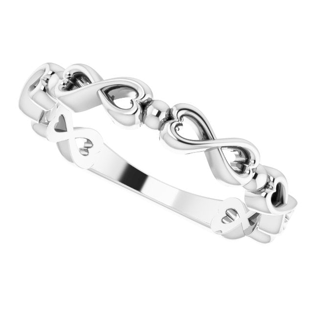 Sterling Silver Infinity-Inspired Heart Ring 5