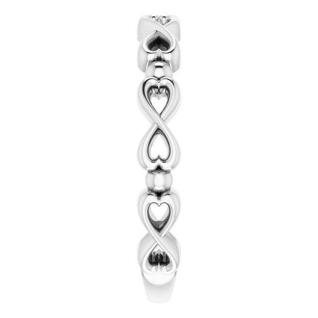 Sterling Silver Infinity-Inspired Heart Ring 4