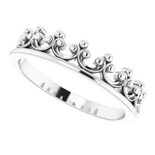 Sterling Silver Stackable Crown Ring 5