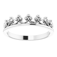 Sterling Silver Stackable Crown Ring 3