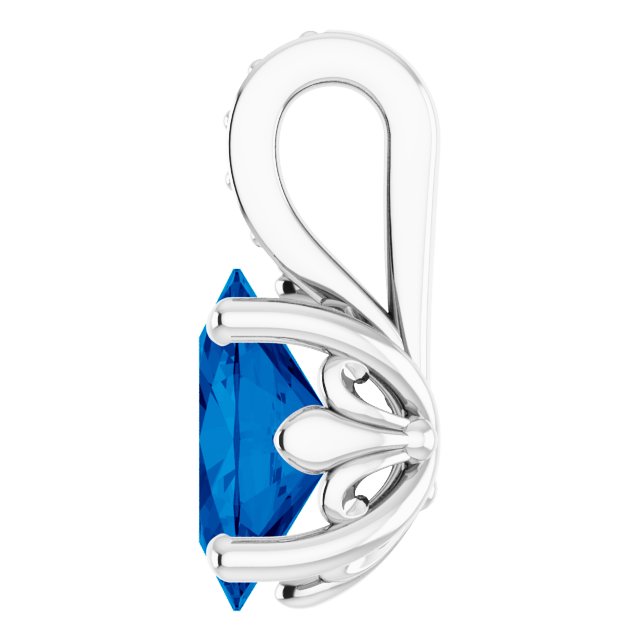 14K White Lab-Created Sapphire Pendant