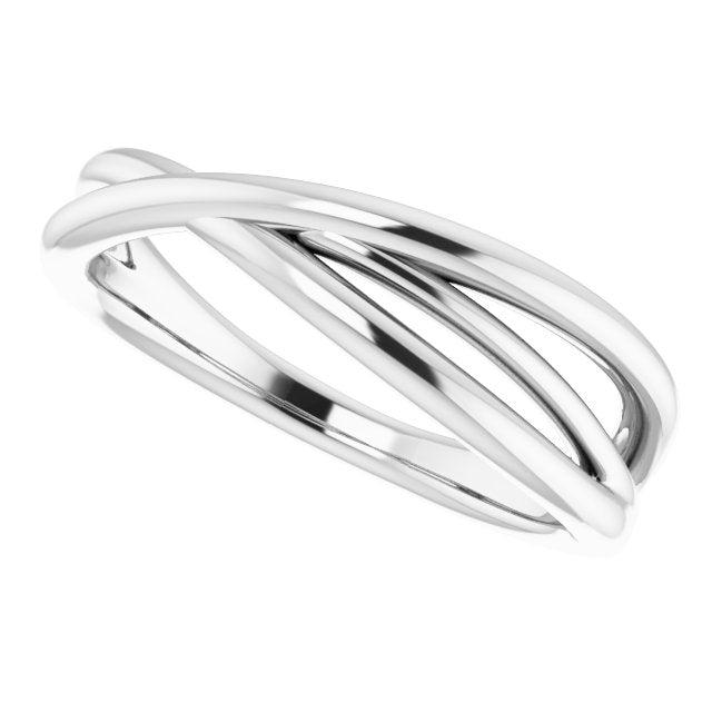 Sterling Silver Criss-Cross Ring 5