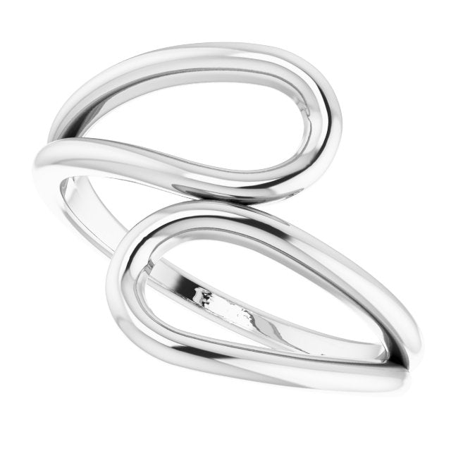Sterling Silver Loop Bypass Ring 5