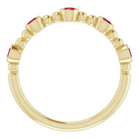14K Yellow Lab-Grown Ruby Stackable Ring