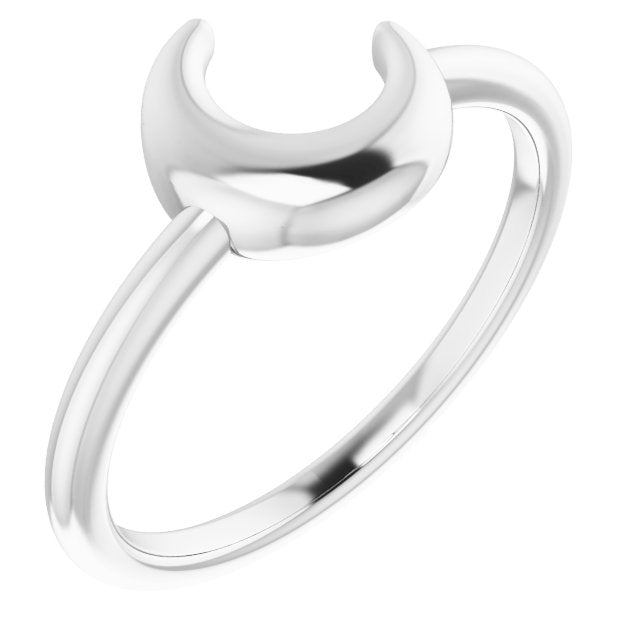 Sterling Silver Crescent Moon Ring 1