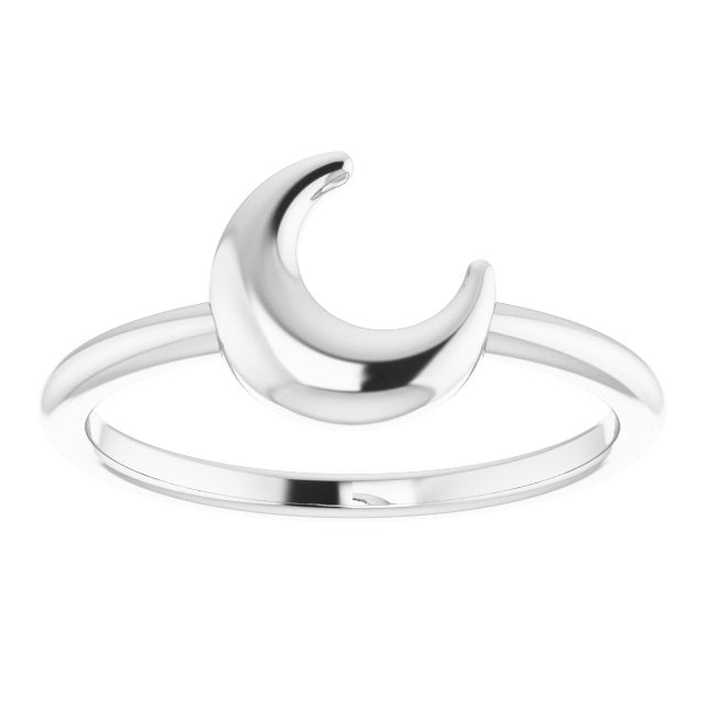Sterling Silver Crescent Moon Ring 3