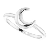 Sterling Silver Crescent Moon Ring 5