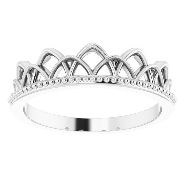 Sterling Silver Stackable Crown Ring 3