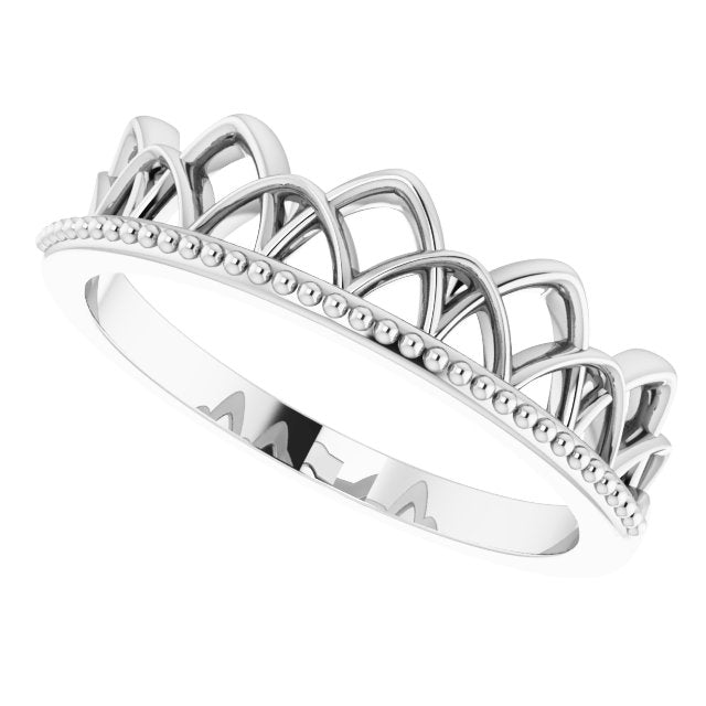 Sterling Silver Stackable Crown Ring 5