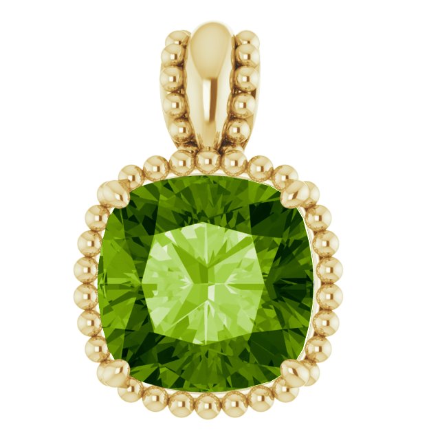 14K Yellow Peridot Pendant 1