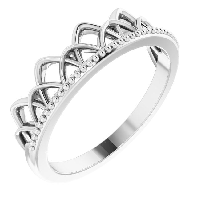 Sterling Silver Stackable Crown Ring 1