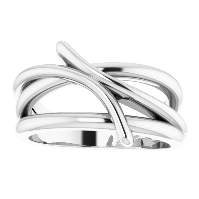 Sterling Silver Bypass Freeform Ring 3