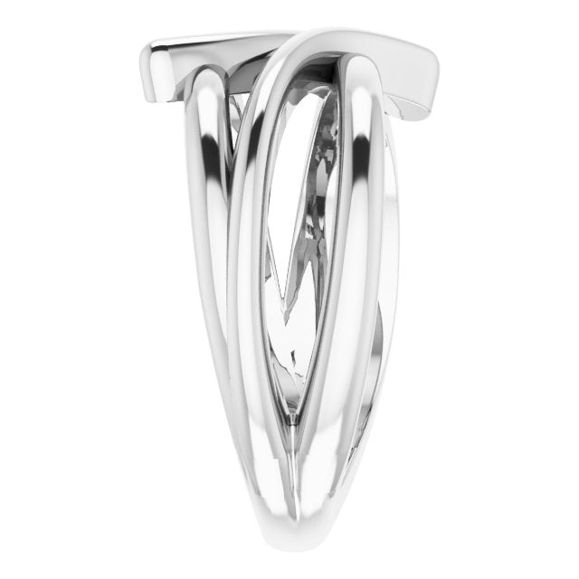 Sterling Silver Bypass Freeform Ring 4