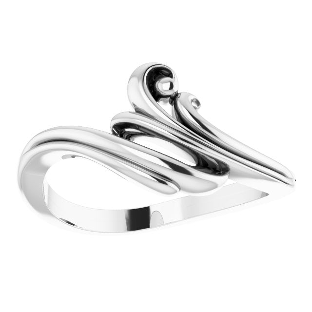 Sterling Silver Freeform Bypass Ring 3