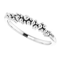 Platinum Stackable Scattered Bead Ring 5