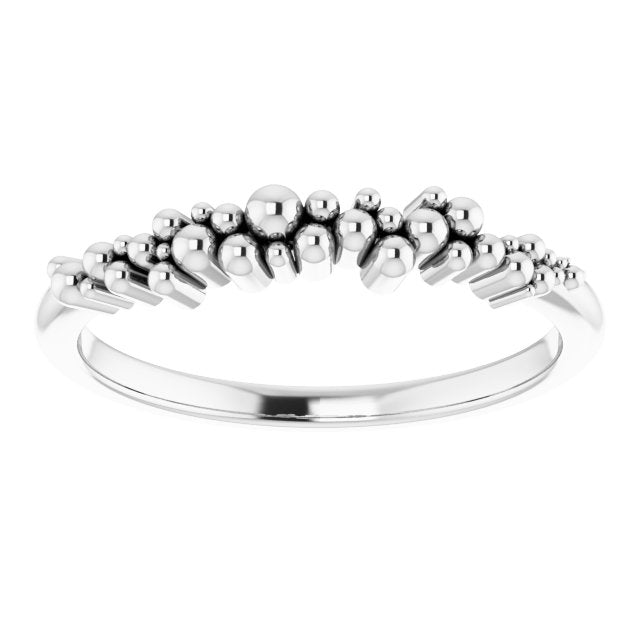 Platinum Stackable Scattered Bead Ring 3