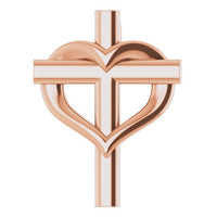 14K Rose Youth Cross with Heart Pendant 1