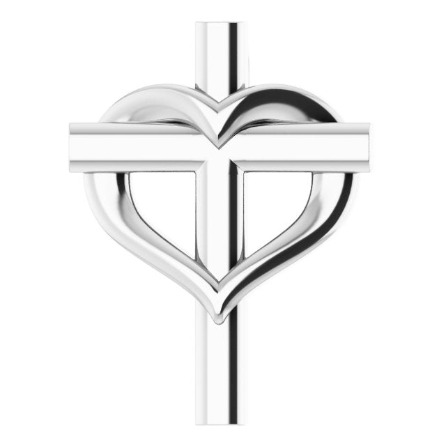 Sterling Silver Youth Cross with Heart Pendant 1