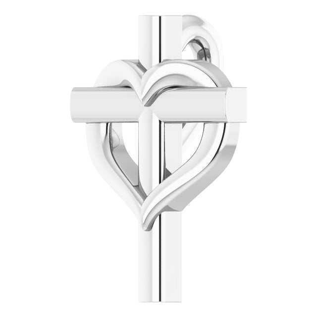 Platinum Youth Cross with Heart Pendant 2