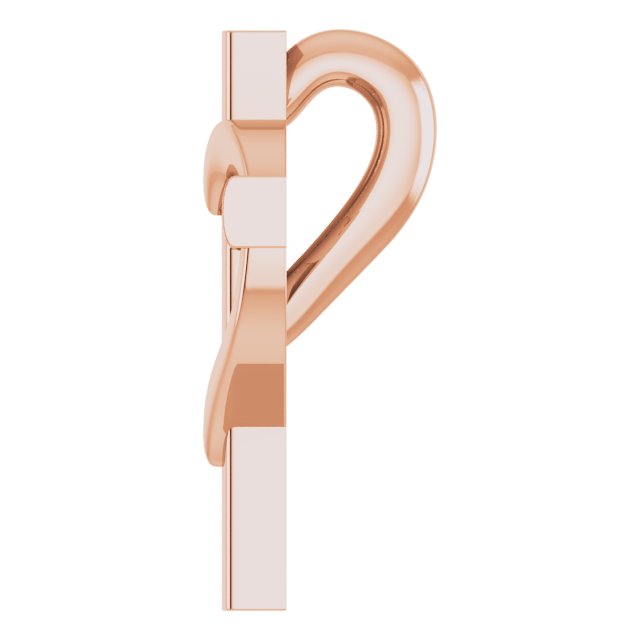14K Rose Youth Cross with Heart Pendant 3