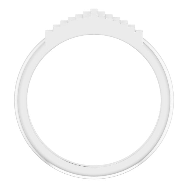 Platinum Geometric Stackable Ring 2
